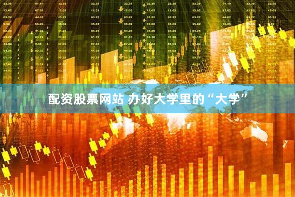 配资股票网站 办好大学里的“大学”